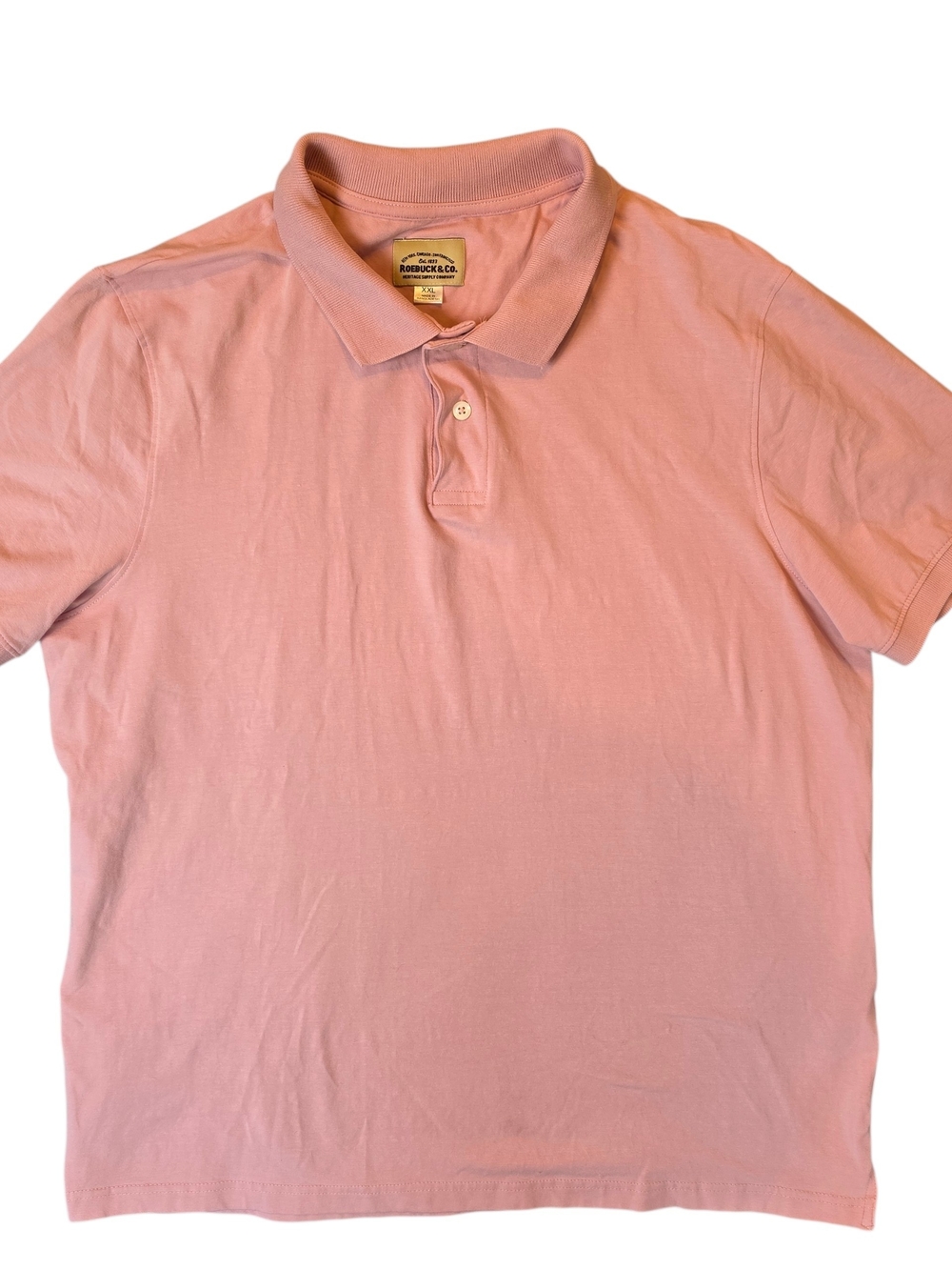 Roebuck & Co. Mens Polo Shirt XXL Pink Preppy Golf Sporty Activewear Travel